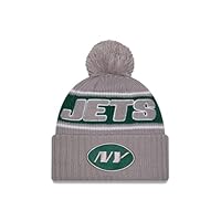 New Era New York Jets NFL 2024 Sideline Sport Knit Grau Bommelmütze - One-Size