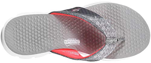 Skechers Skechers Women's Go Walk 3 Pizzaz Flip Flop, Gray/Pink, 8 M US