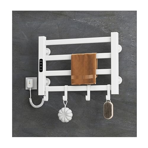 Sèche-serviettes chauffant mural blanc 4 barres avec minuterie