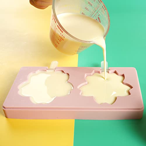 Cuaibb Popsicles Molds, Silicone Popsicle Molds Reusable Ice Pop Mold, Popsicle Molds Silicone Bpa Free, Easy Release Ice Cream Tray Cakesicles Diy Sakura Molds (Cherry Blossom) #TOP7