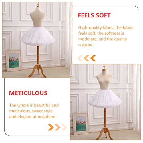 VALICLUD Saia moderna Lolita vestido sob a saia saia em camadas com bolhas (branca)