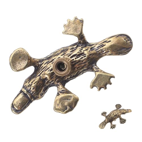 Ipetboom ゴールドキャビネットプル シングルホール アンティーク風 ダックビル動物形状 引き出し取っ手 ヴィンテージ仕上げ 家具用ノブ ワ