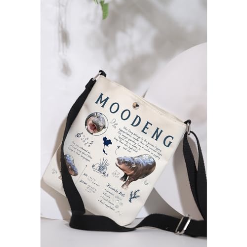 MAOFAED Cute Moo Deng Hippo Gift, Hippo Crossbody Bag, Hippo Lover Gift, Hippo Gift Idea, Hippo Moo-Deng Gift4
