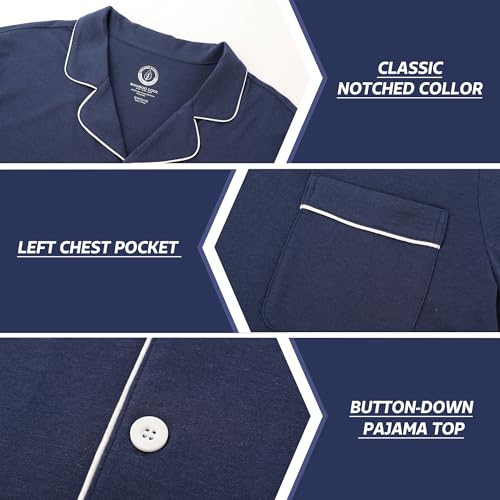 BAMBOO COOL Mens Pajama Set Bamboo Viscose Cotton Soft Lightweight Loungewear Sleepwear Long Sleeve and Pants with Pockets3