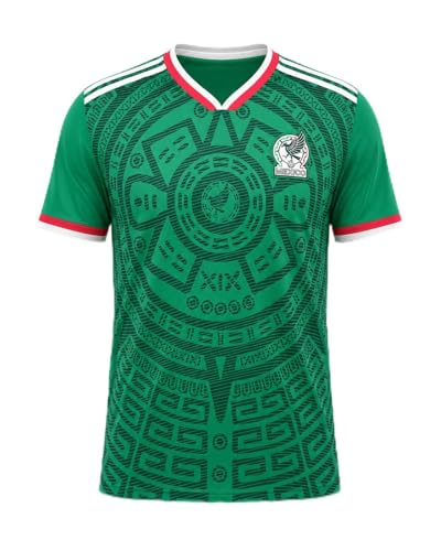 M MA CROIX Unisex Soccer Jersey for Mexico Fans World Futbol Cup Style Athletic Team Shirt Futsal Top (Medium, Green)