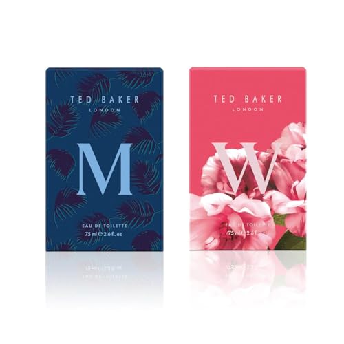 Ted Baker M & W Duo Fragrance Set Men’s and Women’s Eau de Toilette, Fresh Citrus, Spicy & Fruity Floral, Long-Lasting 75ml Each, Designer Perfume Set for Couples 2 x 2.5 fl oz