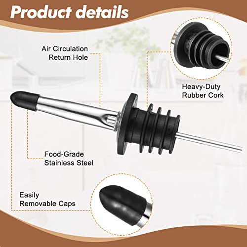 Fruit Juice And Liquor Pour Bottles Bar Supplies Pour Bottles Plastic Juice Pour Bottles With Stainless Steel Bottle Pourer Tapered Spout For Liquor Juice Store 34 Oz (Multi Colors,12 Pack) #TOP2