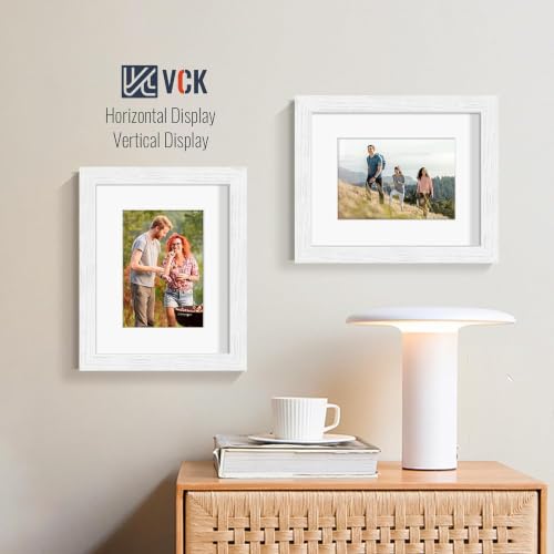 Image of VCK 8x10 Picture Frame 5 Pack, White Exclusive Wood, HD Glass, for Photo