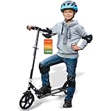 Welmotive キックボード 子供大人兼用 キックスクーター 折りたたみ 大人用 小学生 三段階調節 スタンド付き 組み立て不要 軽量 免許不要 非電動 通勤通学 ダイエット エクササイズ ブラック