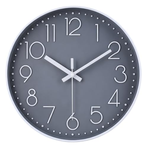 jomparis 30cm Lautlos Wanduhr Funk Modern Analoge ohne Ticken...