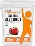 BulkSupplements.com Organic Beet Root Extract Powder - Beet Root Powder, Nitric Oxide Supplement - Vegan & Gluten Free, 400mg per Serving, 100g (3.5 oz) (Pack of 1)
