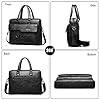 FANDARE Men Briefcase Laptop Messenger Bag PU Leather Handbag Tote Fit 12.9 Inch Shoulder Bag for Work Professional Satchel Business Office College Travel Crossbody Black #5