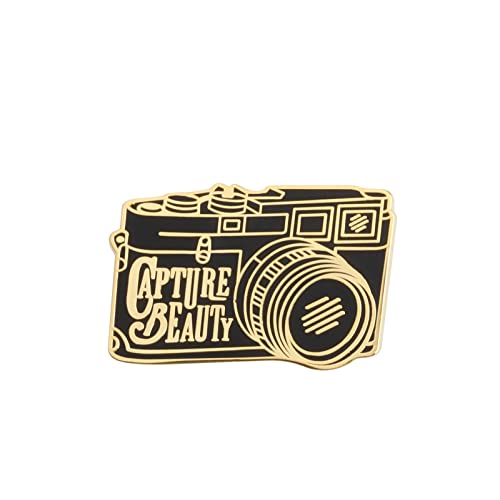 Image of UJIMS Photographer Gift Funny Camera Enamel Pin Photography Jewelry Camera Charm Gifts for Photographer Lovers