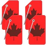 4 Etiquettes de bagages en silicone pour valises Canada - Valises de voyage Étiquettes de bagages avec cartes nominatives Protection de la vie privée (rouge)