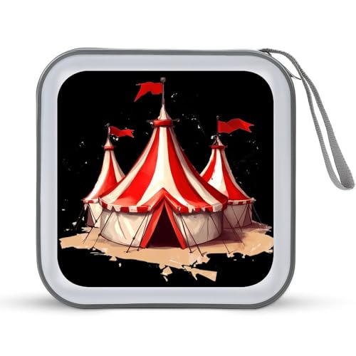 Clown Lion Fire Ring Acrobat CD Case Plastic DVD Case Holder Wallet Disc Storage Organizer for Car Travel