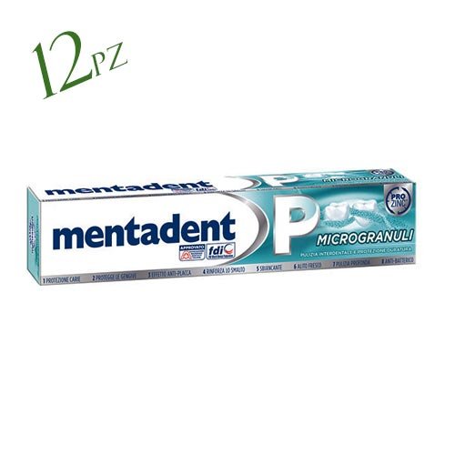 MENTADENT P Micrograin Dentifricio per Famiglie 12 x 75 ml