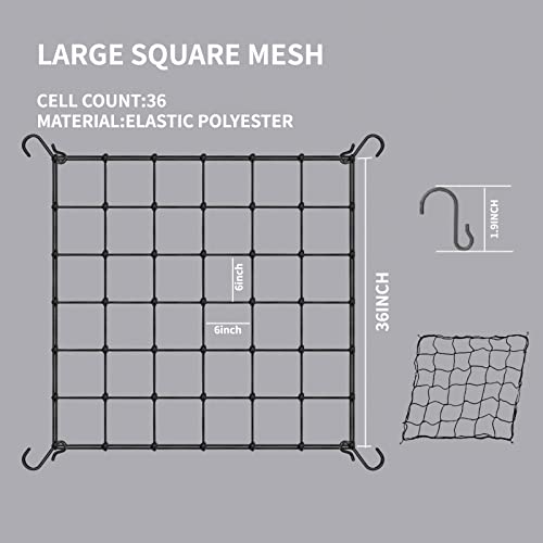 Growneer Scrog Net, 3X3 Ft Trellis Netting For 3X3 Or 4X4, Or 5X5 Ft Grow Tents, Garden Netting Trellis With 4 Steel Hooks, Grow Tent Net With 36 Growing Spaces For Climbing Plants Indoors Or Outdoors #TOP4