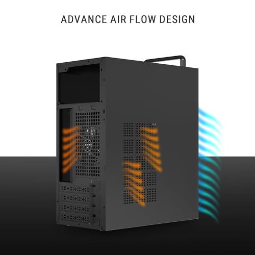 Image of Ant Esports Si10 Mid-Tower Computer Case /Gaming Cabinet - Black | Support M-ATX, Mini-ITX | Pre-Installed 1 Black Fan
