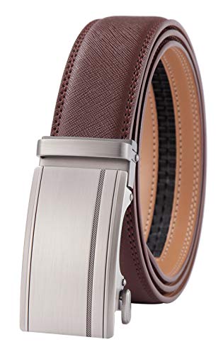 Belts for Men,Ratchet Dress Jeans Belt with Automatic Buckle-Trim to Fit-35mm wide-800-110-Brown 157