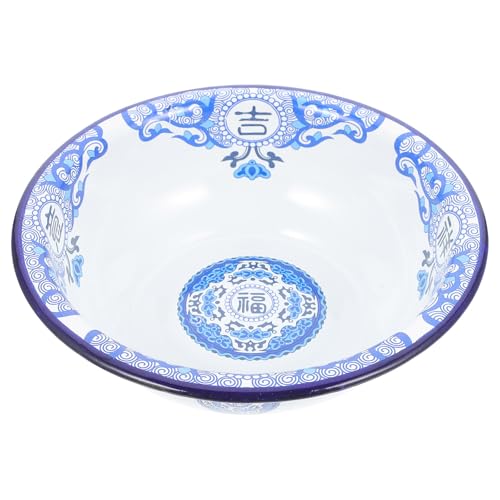 Alipis Lavabo en Émail Bleu Vintage Grosse Capacité, Robuste et Stable, Bassin de Rangement pour Soupe Cuisine Domestique Rétro