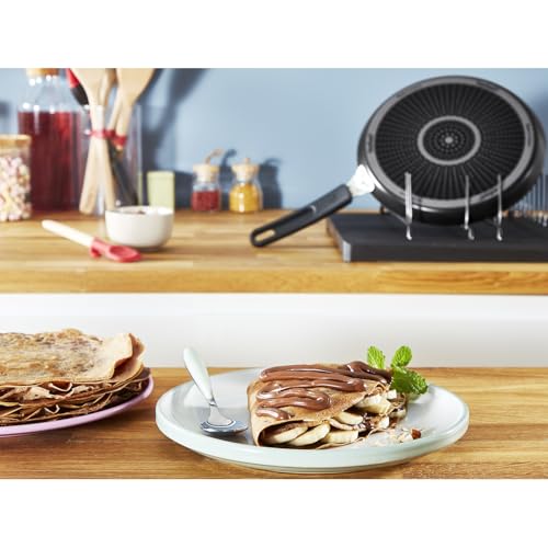 Foto von Tefal Day by Day On Crêpepfanne 25 cm, Pancake Pfanne mit Antihaftbeschichtung, Crepe Pfanne mit Thermo-Signal bei guter Brattemperatur, NICHT induktionsgeeignet, Aluminium, Made in France, B56410