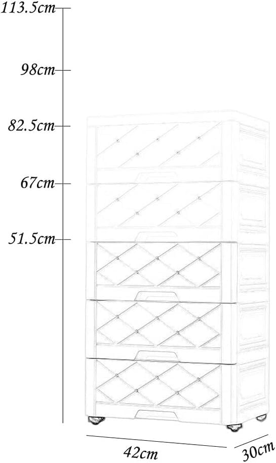 Casier de rangement pour enfants, armoire de grande capacité en plastique multicouche pour salon, chambre à coucher, chambre d'enfant (abricot chaud, 6 couches)