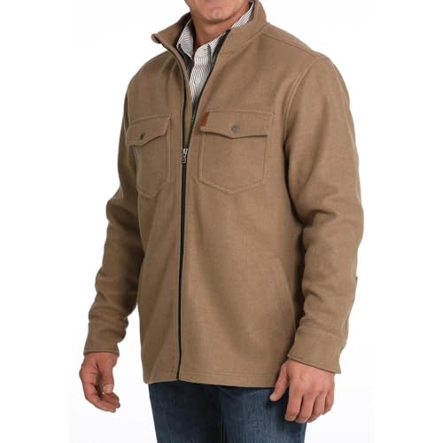 Cinch Men's Khaki Brushed Knit Shirt Jacket Khaki M