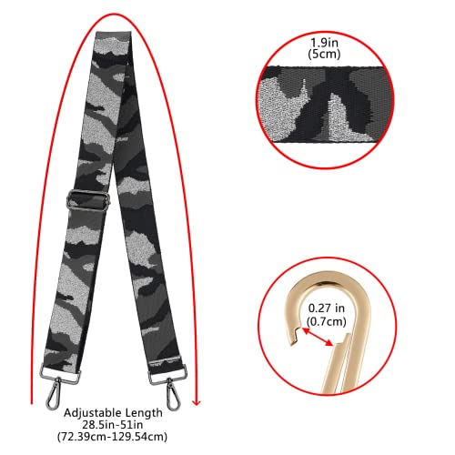 Image of ZOOEASS Nickel Buckles Wide Shoulder Strap Adjustable Replacement Belt Gun Buckles Guitar Style Crossbody Bag Strap