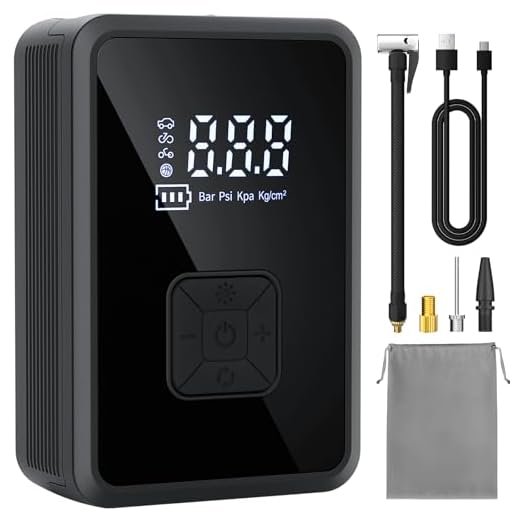 Oasser Inflador de neumáticos inalámbrico, compresor de aire, bomba de neumáticos de coche, 150 PSI, luz LED para coche, bicicleta, motocicleta, pelota