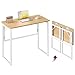 VASAGLE Table Pliante, Bureau Pliable, Plateau Monobloc, Bords Arrondis, pour Chambre, Balcon ou Camping, Montage Facile, 80 x 40 cm, Couleur Chêne Naturel LWD151YD01