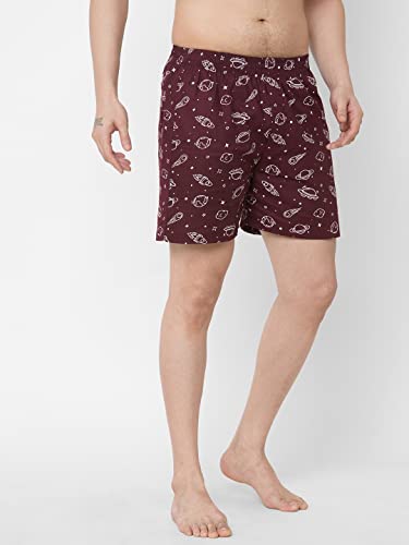 Image of Men's Cotton Printed Boxer Shorts (Men-Rocket)