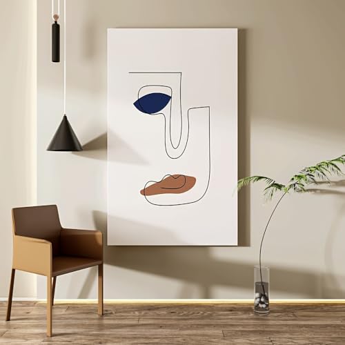 Tableau abstrait moderne 50x70 cm toile minimaliste salon - 5