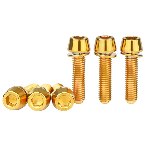 Image of Titanium M5x20mm Allen Hex Tapered Bolt Screw (Gold)
