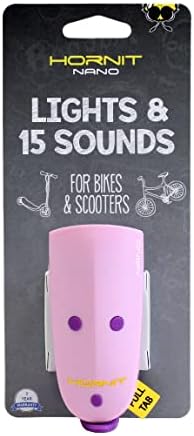 Hornit Mini Nano - Bike & Scooter Horn and Light for Children and Kids - 15 Sound Effects / 3 Light Settings (Pink/Purple)