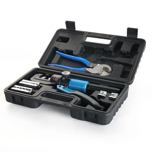Pince de sertissage hydraulique pour cosses électriques de 12 à 2/0 AWG et câble de 0,3 cm - 8