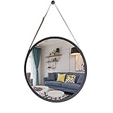 wandspiegel rund schwarz Wandspiegel Rund Holz Runder Spiegel38CM Bambus Hängender Spiegel zum Aufhängen Rund