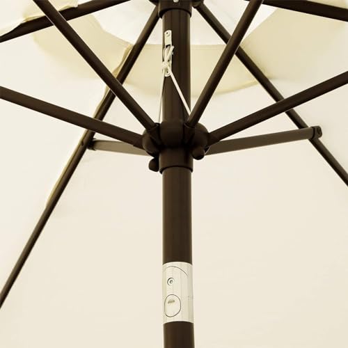 Image of Blissun 7.5 ft Patio Umbrella, Yard Umbrella, Outdoor Market Umbrella with Push Button Tilt Crank (Creamy White)