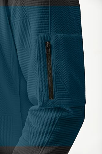Image of JMIERR Mens Casual Jacquard Bomber Jackets Color-Block Lightweight Varsity Jacket Fashion Zipper Coat with Pockets