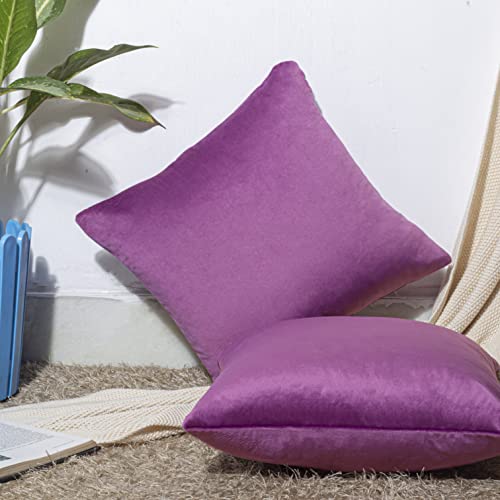 Image of Cazimo Velvet Cushion Covers for Bed, Sofa and Couch - 16 * 16 inches | Ideal for Living Room | Set of 2, Pink