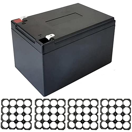 XBERSTAR 12V 12Ah Battery Case 18650 with 4pcs Battery Bracket DIY Box Parts for Energy Storage-DIY Battery Special Plastic DIY kit (Black case&Holder)