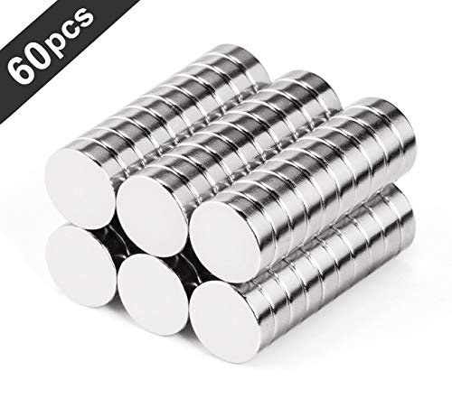 Imanes de neodimio de 10 mm x 3 mm, imanes de tierras raras Absofine extremadamente Stark pequeños imanes para pizarra blanca, pizarra, pizarra, refrigerador