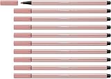 Feutre dessin - STABILO Pen 68 - Lot x 10 feutres de coloriage pointe moyenne - rose poudré