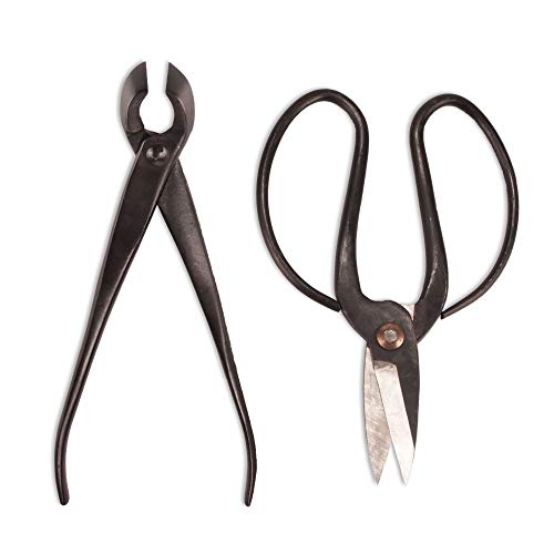 Bamboomn Bonsai Basics Set - 8" Concave Cutter, 7" Heavy Duty Shear #TOP1