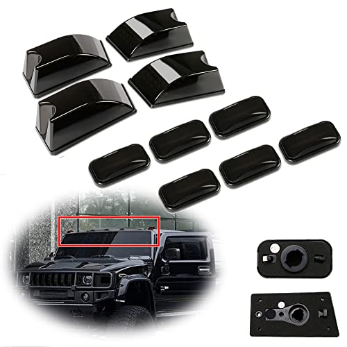 GTINTHEBOX 10pcs Smoked Lens Front Rear Cab Roof light Housing Kit Compatible with 2003-2009 Hummer H2, 2005-2009 Hummer H2 SUT Top Clearance Marker Front Rear Cab Roof lamp Shell