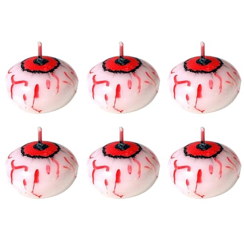 EINCORN (6Pieces) Eyeballs Floating Candle for Theme Event Paraffins Indoor and Outdoor Use