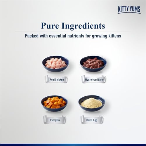 Image of Kitty Yums Kitten Wet Mousse 80g | Chicken | Rich in Protein | Promotes Hydration & Easy to Digest | Grain Free | No Artificial Flavours | Packed with Essential Vitamins & Antioxidants