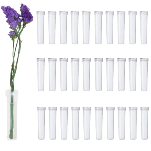 JFFX Floral Water Tubes, 2.8 Inch, Clear, 30 Pcs