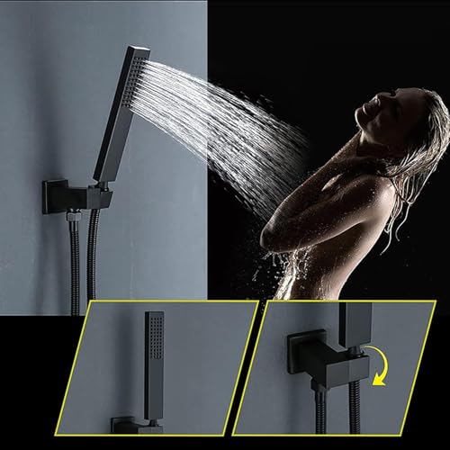 Ensemble de robinet de douche mural robuste avec finitions noires mates
