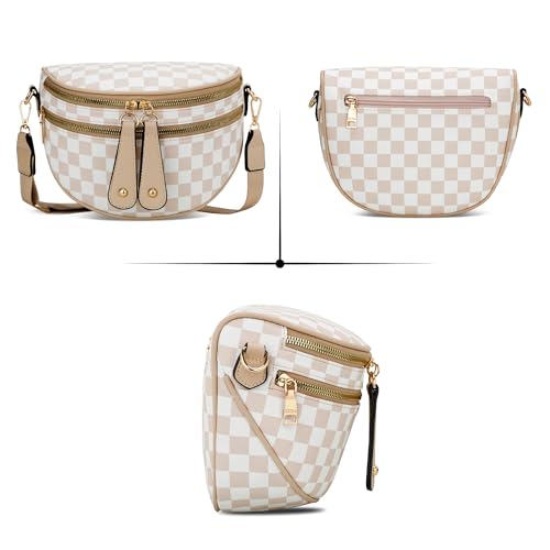Image of KKXIU Crossbody Sling Bag for Women Trendy Fanny Pack Vegan Leather Chest Bag | Trendy