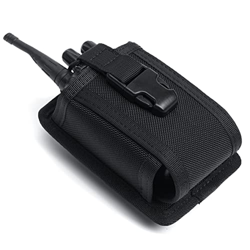 Image of TACNEX Universal Tactical Radio Holster, Elastic Walkie Talkie Stand, Two Way Nylon Pouch with MOLLE Belt Clip for Police, Lion, Security, Firefighter, Rescue